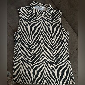 Olivia Rae Zebra Striped Blouse Size XL